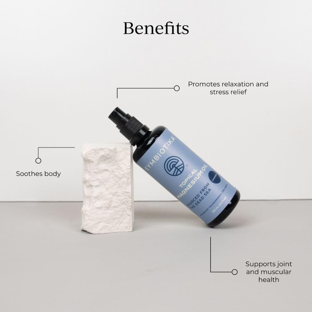 CYMBIOTIKA Topical Magnesium Oil Spray for Body, USA 3.4 Fl Oz (Pack of 1)