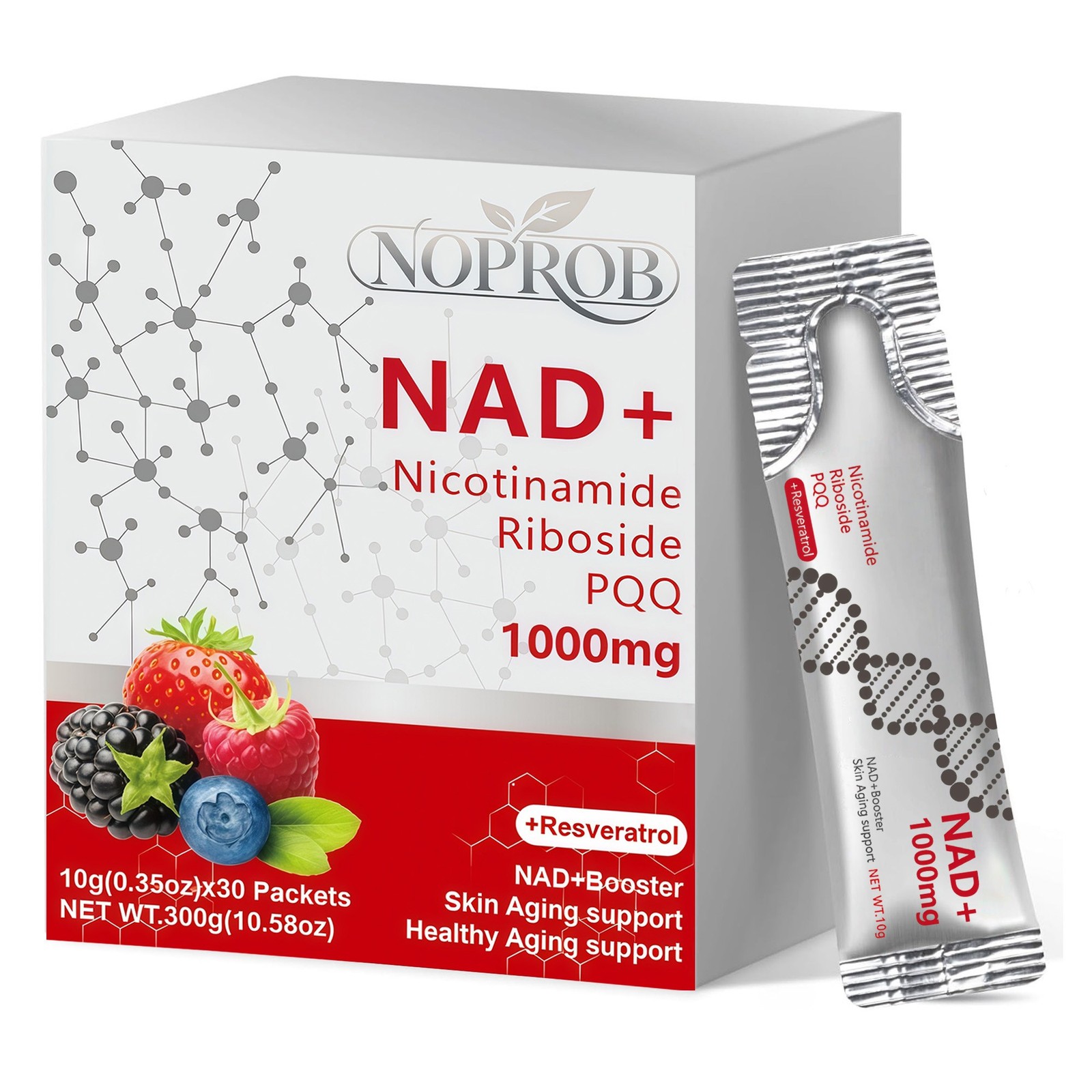 1000mg NAD+ Supplement 30pcs,Premium Nicotinamide Riboside & Resveratrol NEW