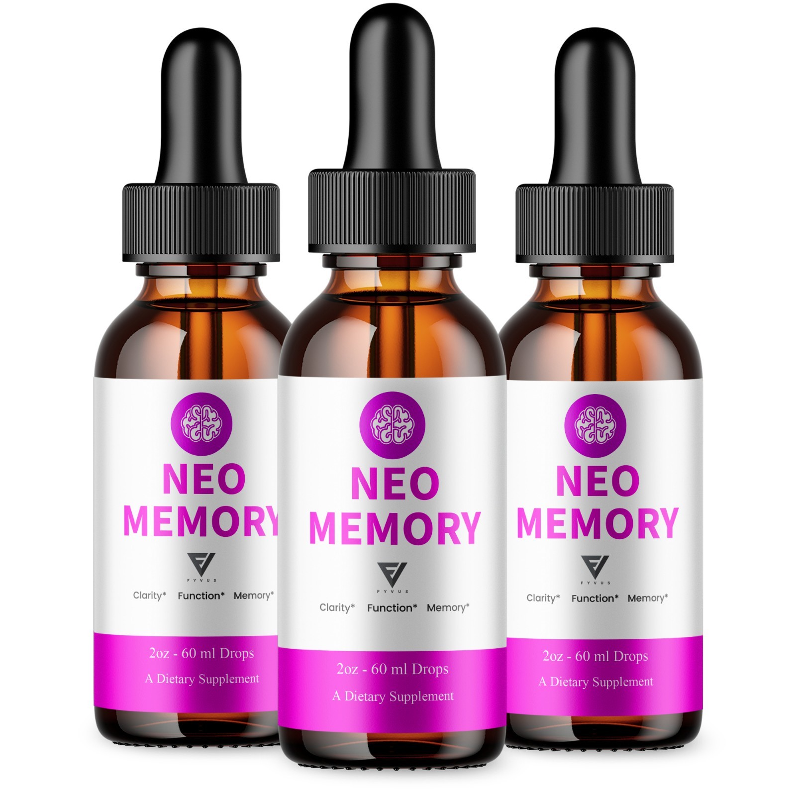 (3 Pack) Neo Memory Advanced Drops, Neo Memory Brain Support (5oz)