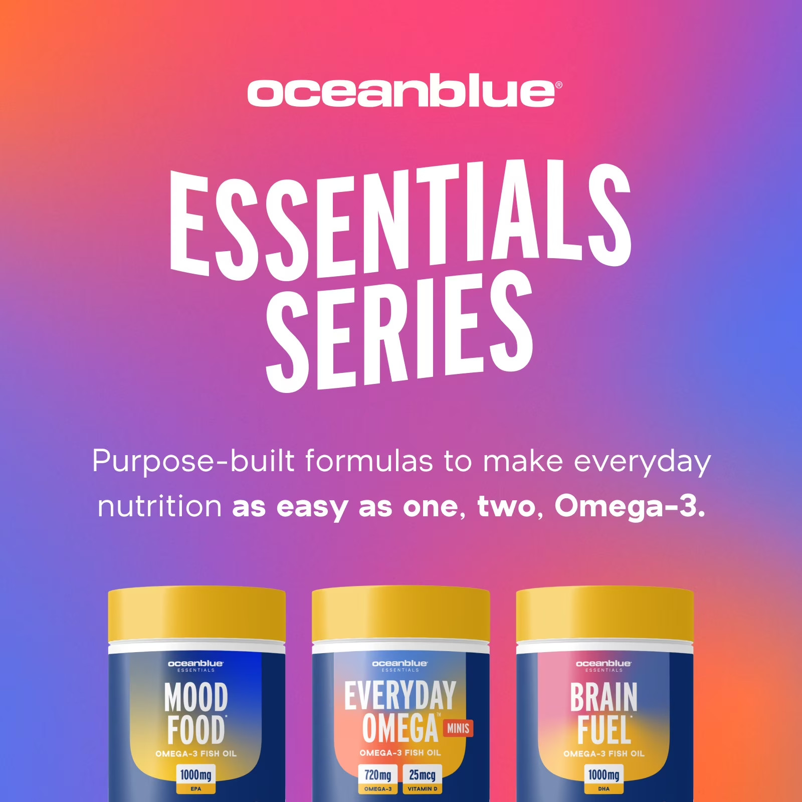 OceanBlue Omega 3 Minis Fish Oil with Vitamin D3 Burpless 180 Ct