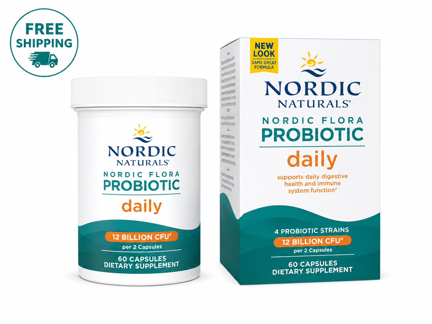 Nordic Naturals Nordic Flora Daily Probiotic 60 Capsules 12 Billion CFU