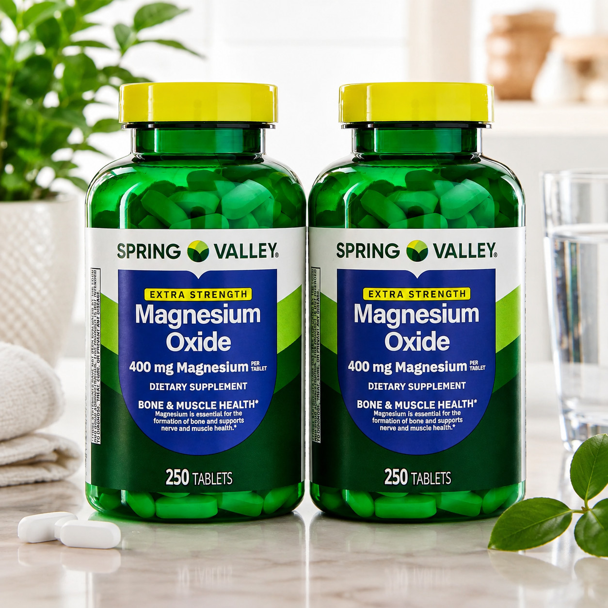 Spring Valley Magnesium 400mg 2 Pack 250 Tablets Each 500 Total Supplement