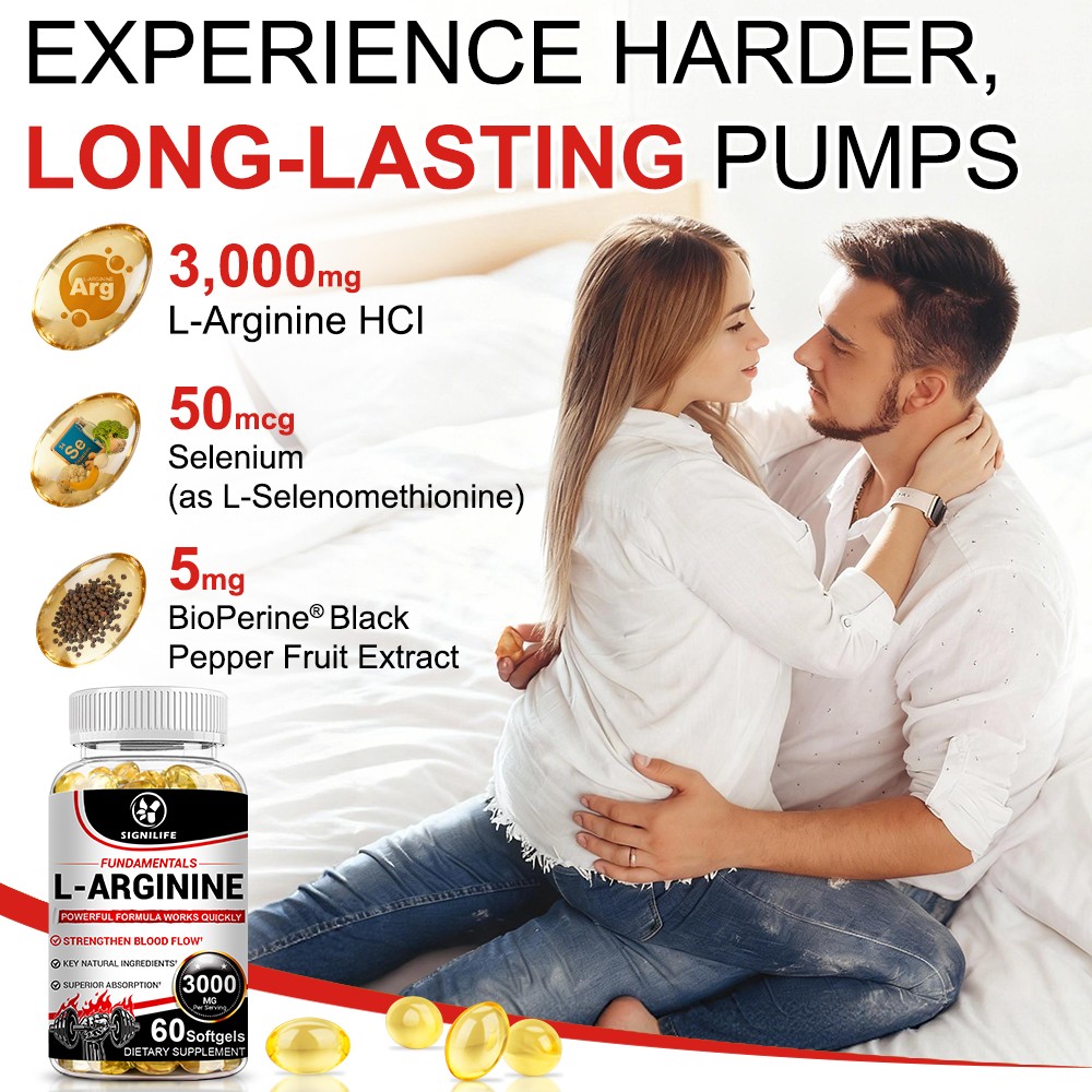 Nitric Oxide Booster L-Arginine, L-Citrulline 3000mg 60 Caps HIGHEST POTENCY-