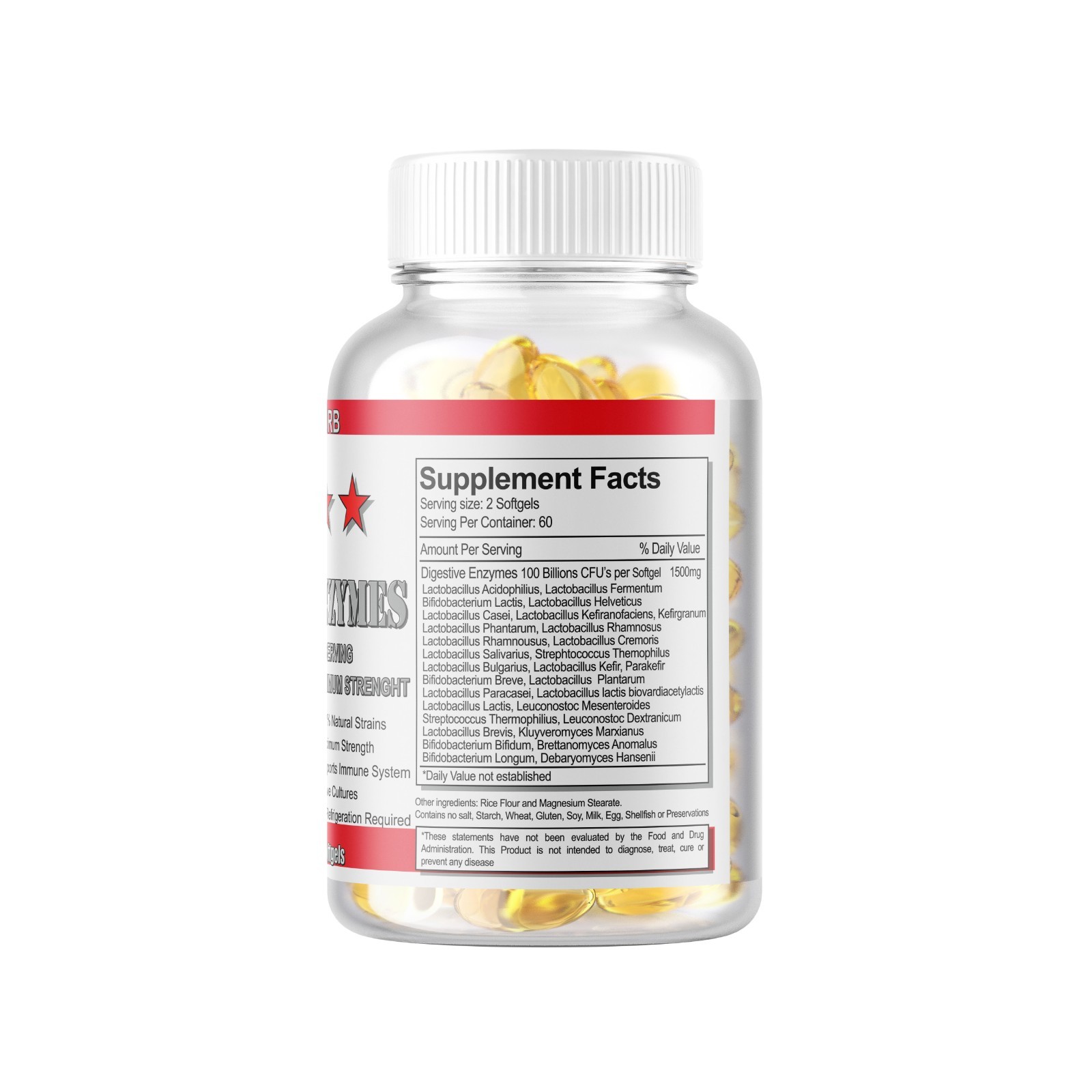 3 x Digestive Enzymes Prebiotic & Probiotics Gas, Constipation & Bloating Relief
