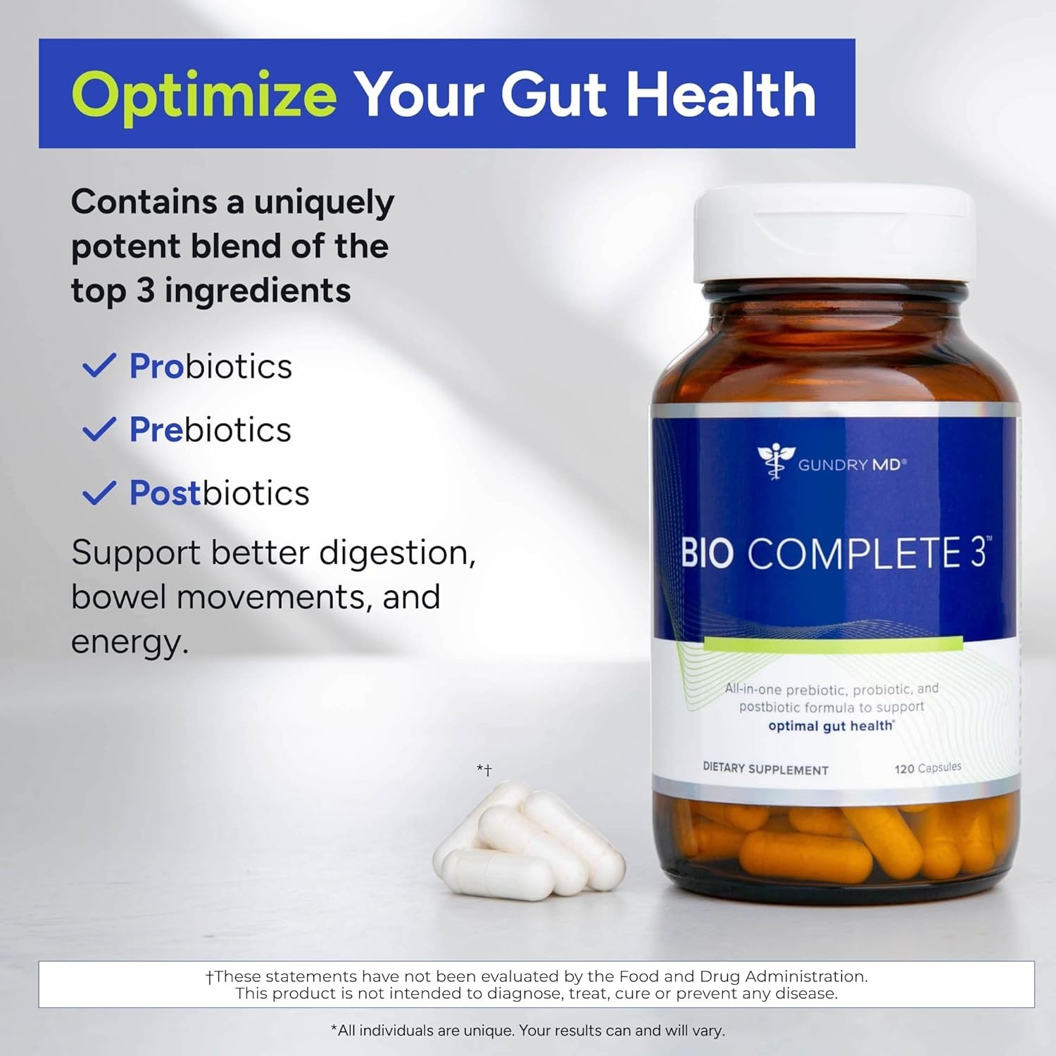 Gundry MD Bio Complete 3 Supplement 60 Capsules Optimal Gut Health Free Delivery