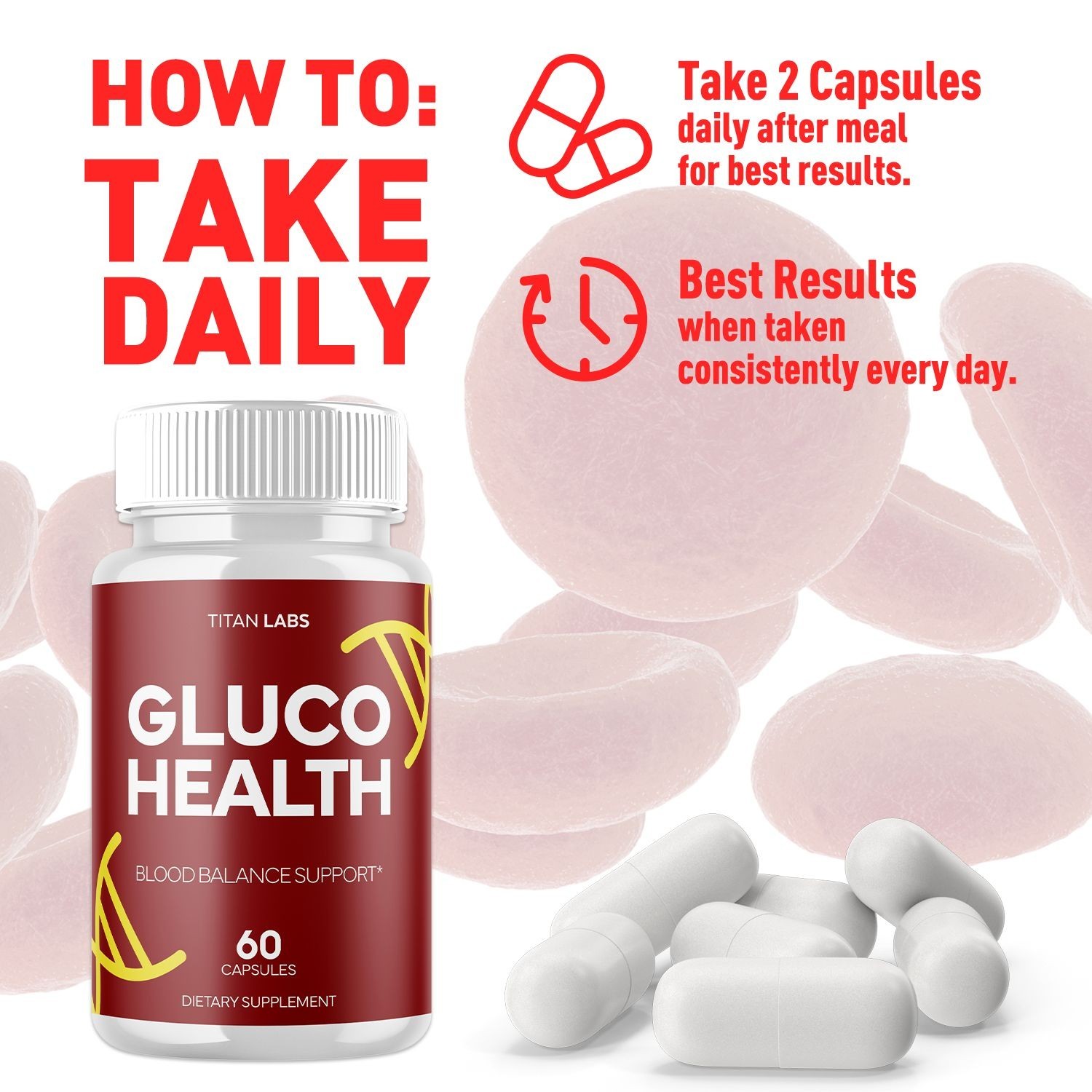 (2 Pack) Gluco Health Advanced Blood Support Supplement GlucoHealth 120 Capsules