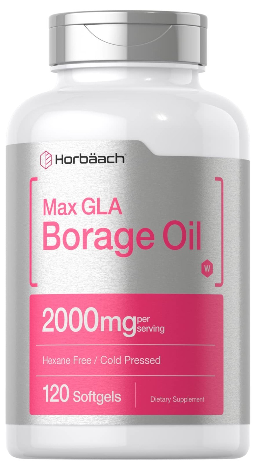 Borage Oil Capsules 2000mg | 120 Softgels | 320mg GLA | Cold Pressed Seed Oil Su