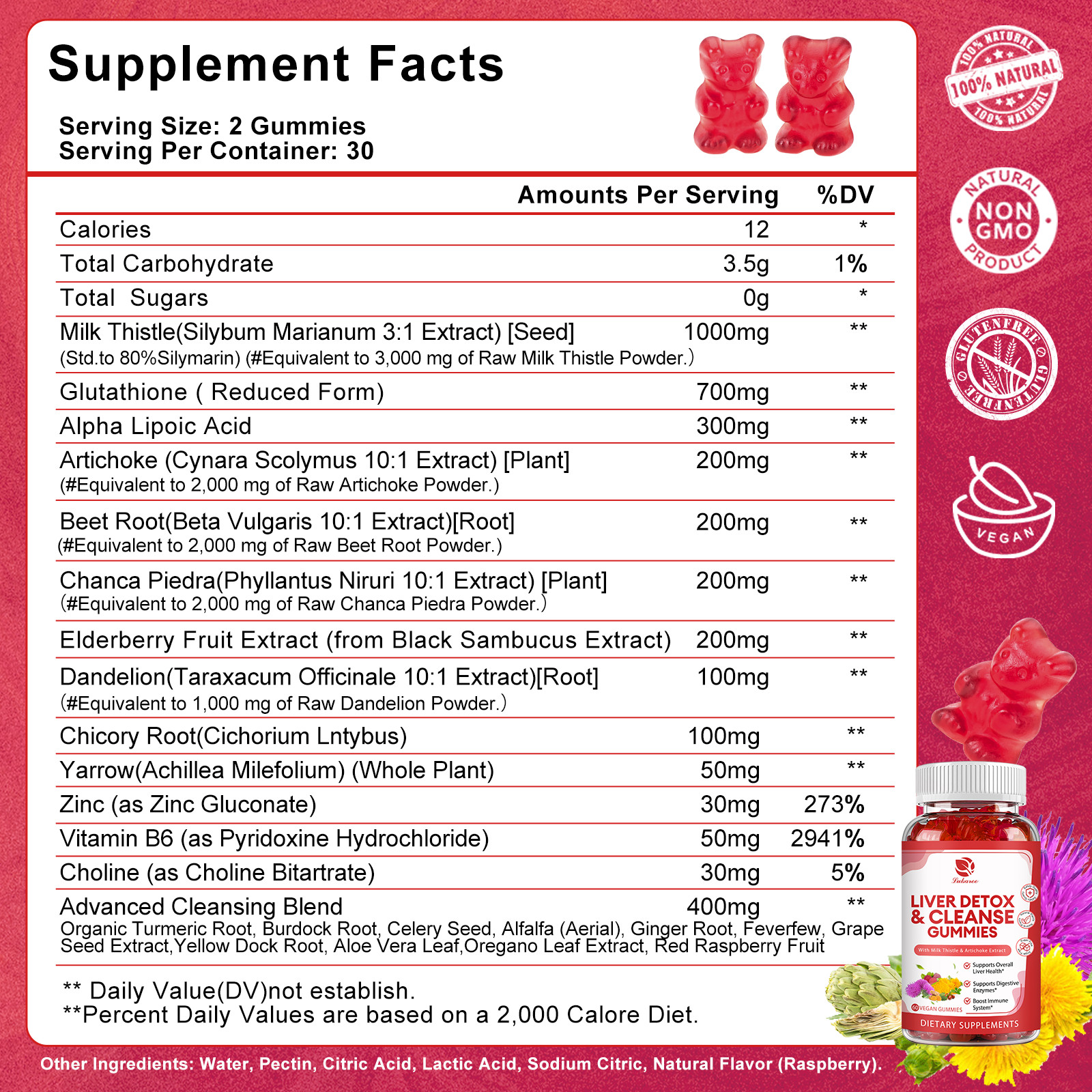 2Packs Liver Cleanse Detox & Repair Gummies, Sugar Free Liver Health Support