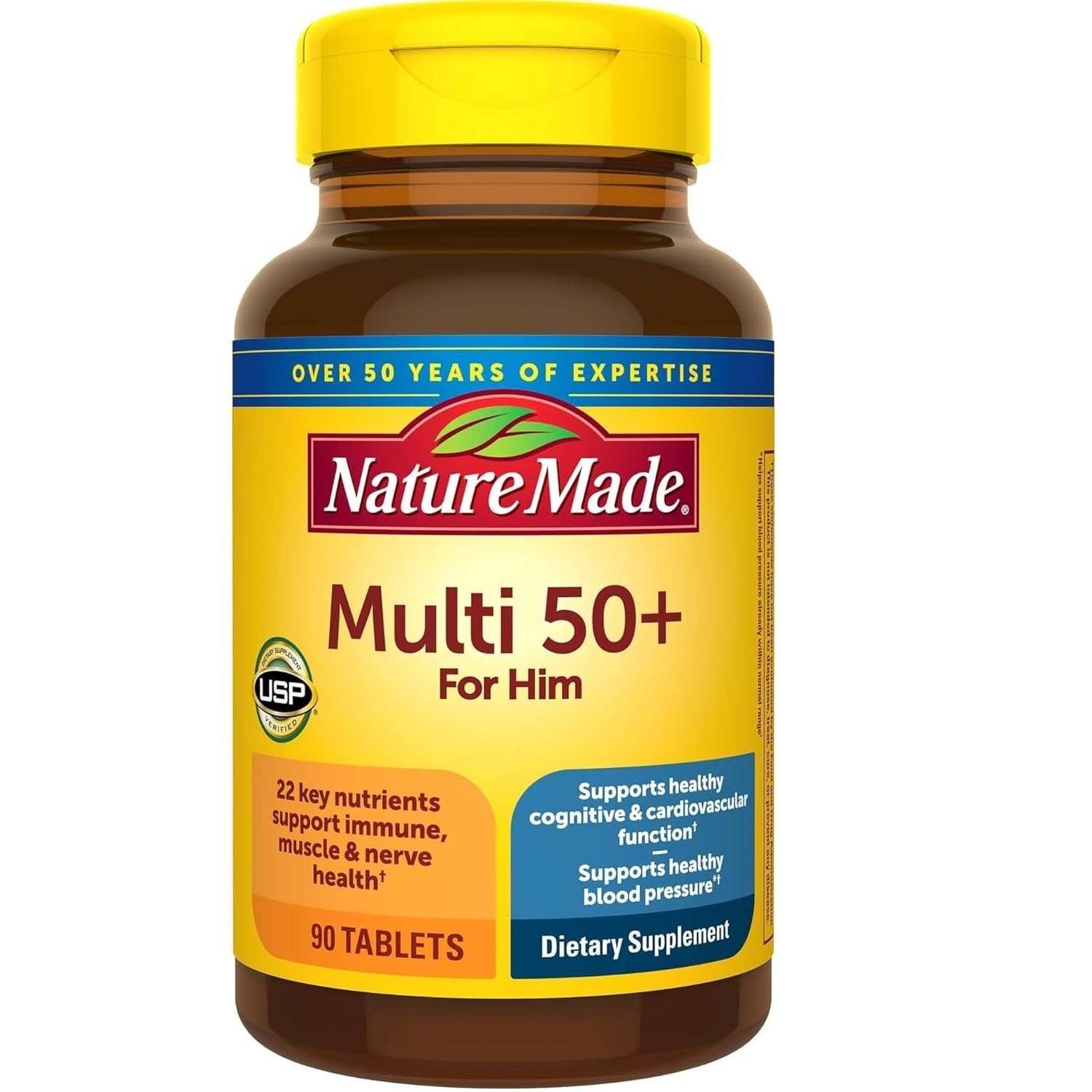 Nature Made Multivitamin for Men 50+, Daily Nutritional Support, 90 Tablets