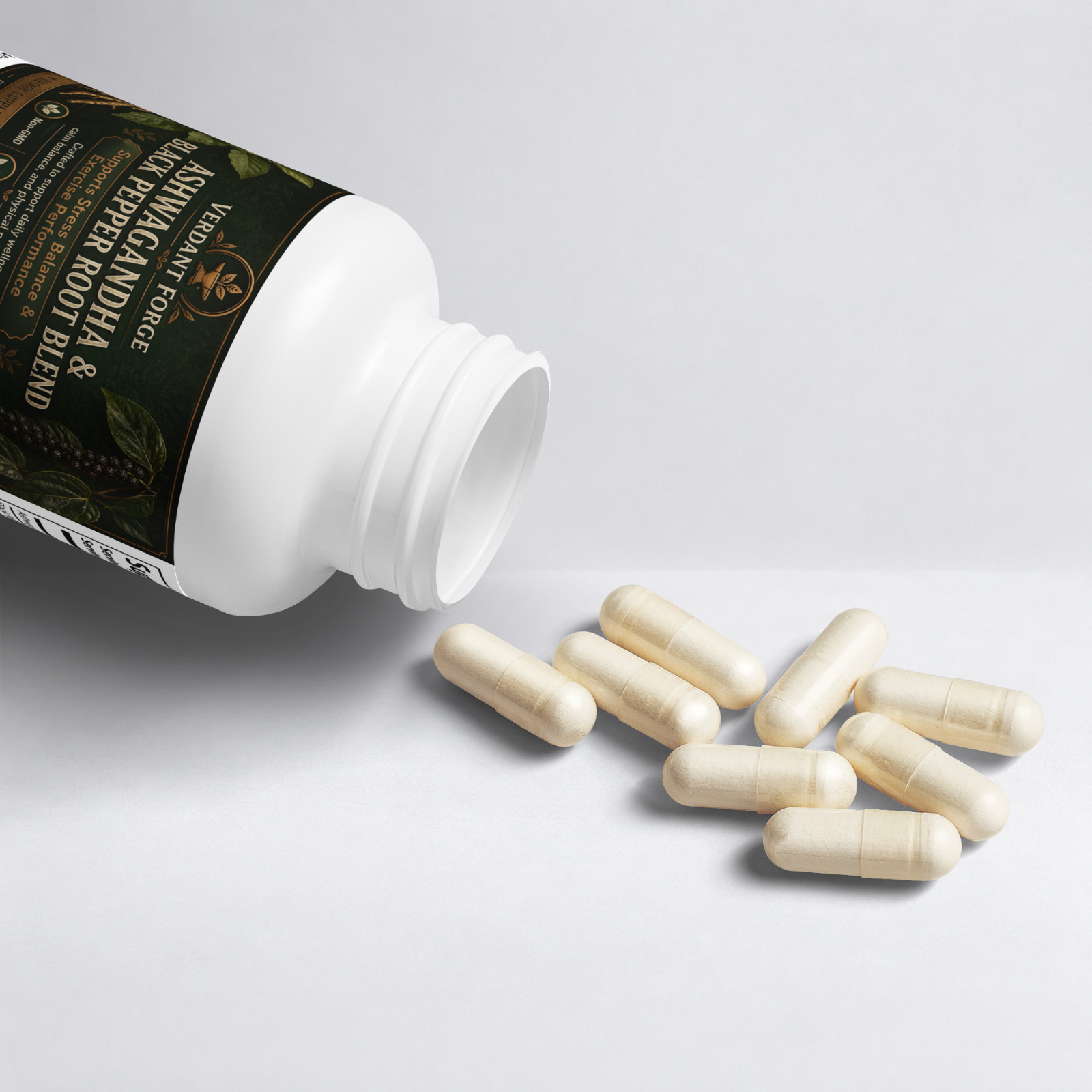 Ashwagandha Black Pepper Root Blend 60 Capsules Stress Balance Vegan Non-GMO