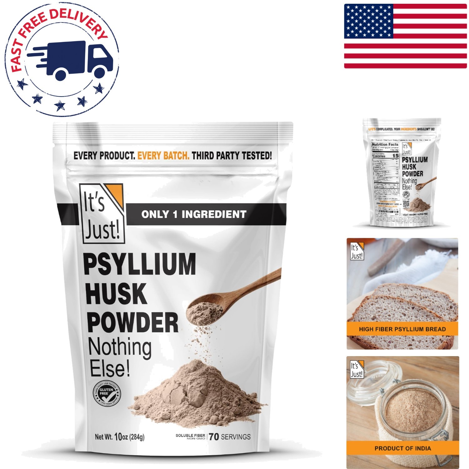 10oz Non-GMO Psyllium Husk Powder – Ideal for Keto Baking & Digestive Health