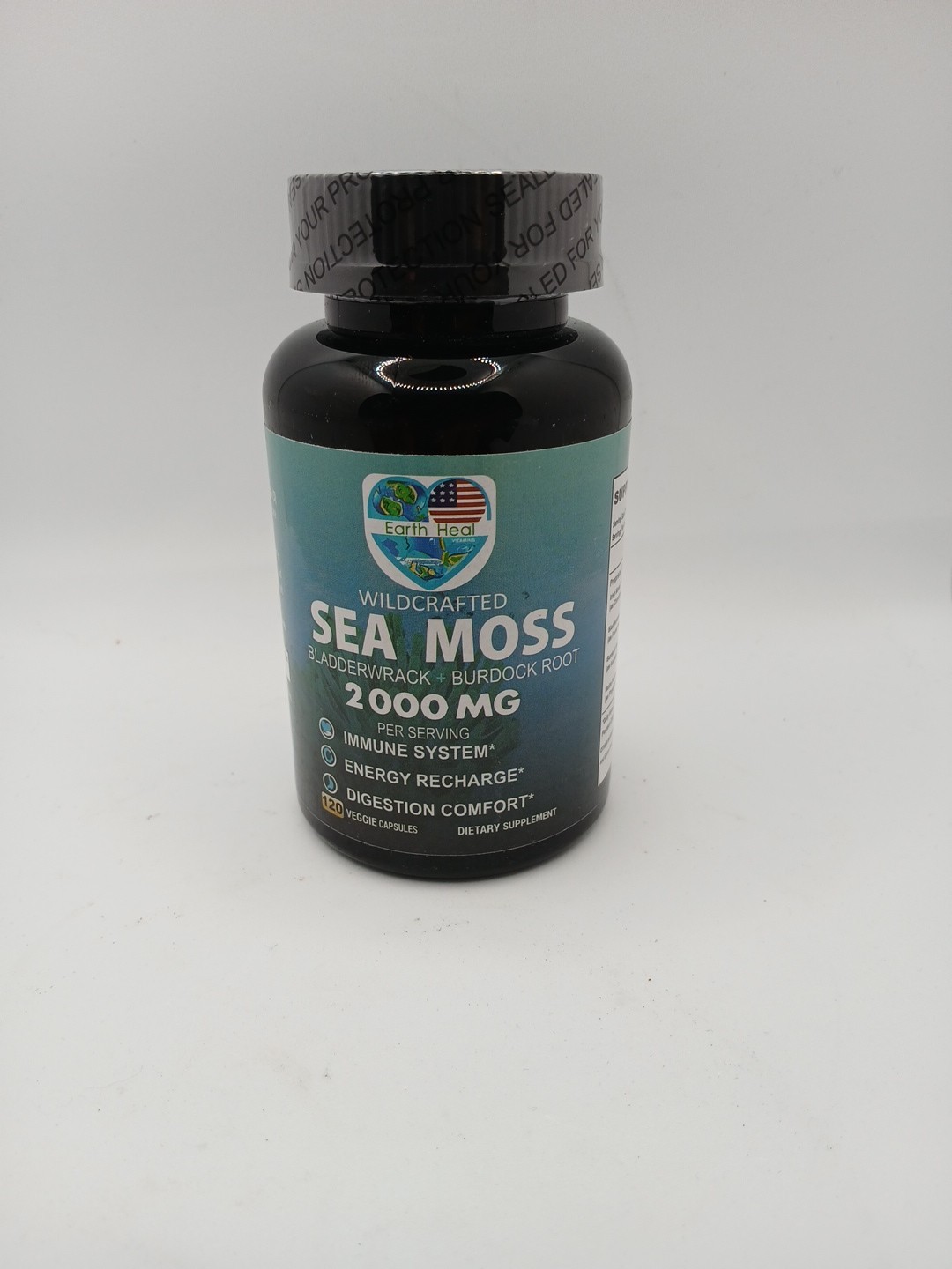 Earth Heal Vitamins Organic SEA MOSS 2000mg – 120 Veggie Capsules – EXP 06/2026