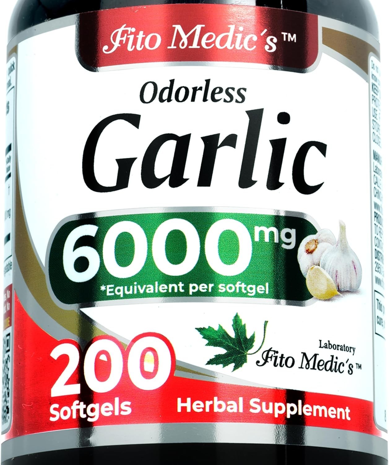Garlic Pills 6000 mg Equivalent 200 softgels Organic Garlic 200 Capsules Garli
