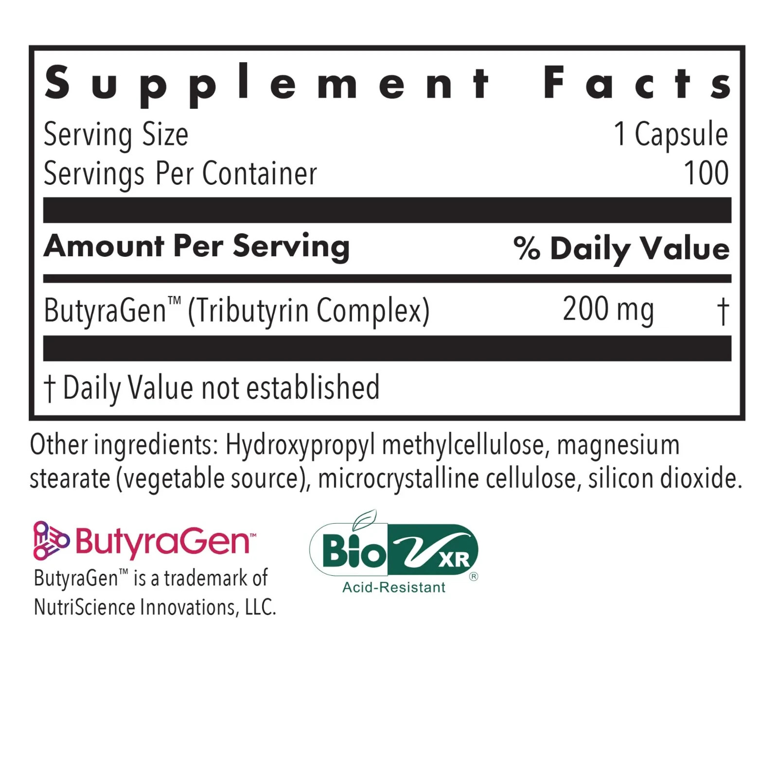 ButyrEn 100 vcapsules Allergy Research Group EXP 03/2027