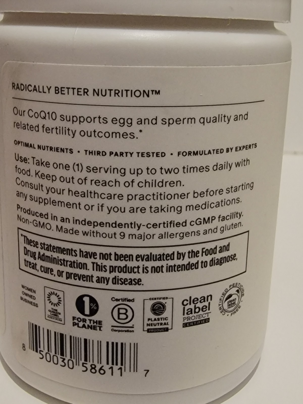 Needed CoQ10 Coenzyme Q10, for Men and Women 200 mg Sealed Bottle 30 Serv