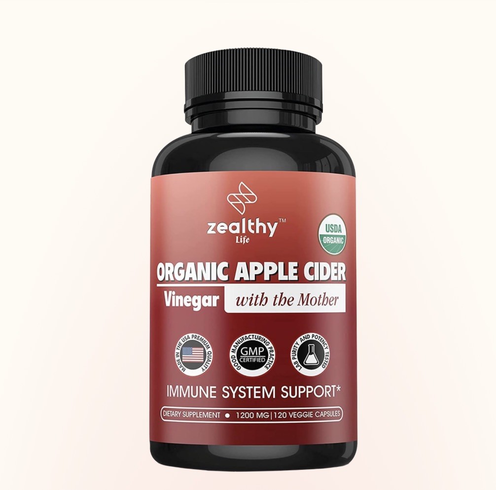 Zealthy Life Organic Apple Cider Vinegar Capsules 60ct Exp 4/29