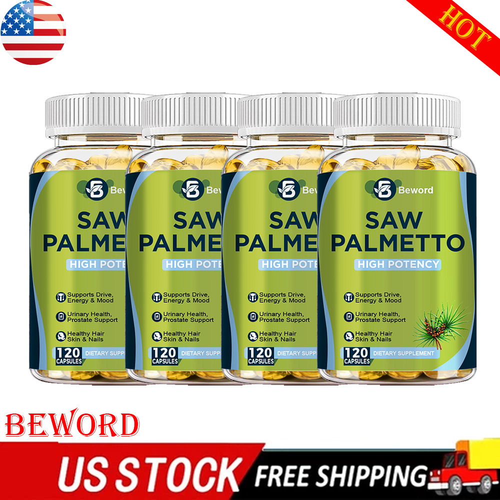 Extra Strength Saw Palmetto Extract Herbal Complex for Hair, Prostate Health