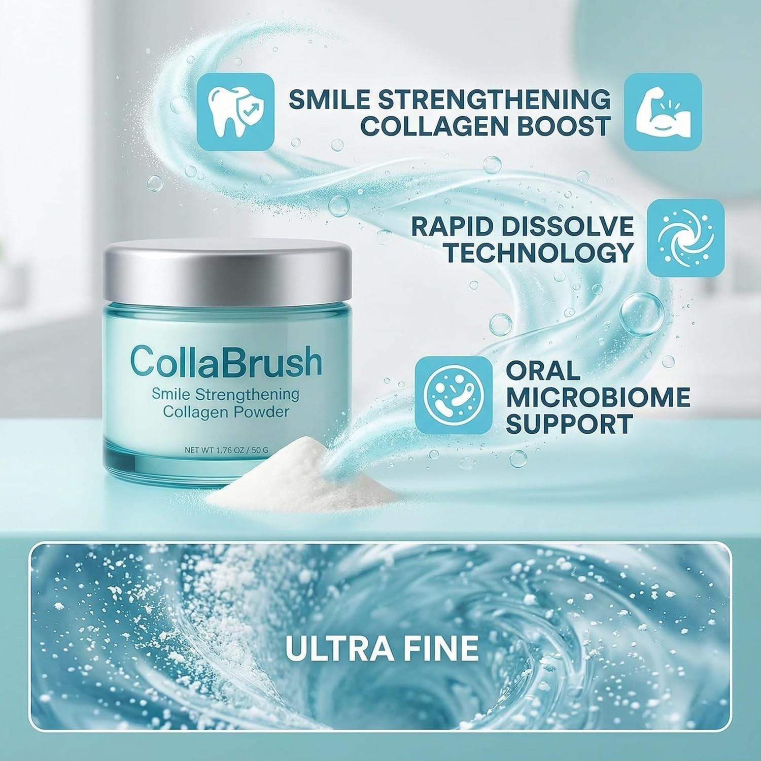 Collagum Collagen Tooth Powder Hydroxyapatite Gum Care Strengthen – 2PCS (50g)