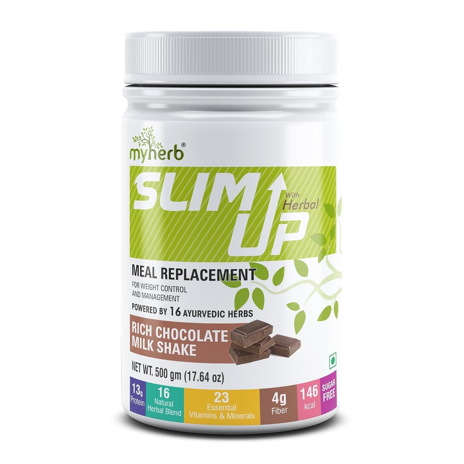 MYHERB Slim Up Meal Replacement Shake With 16 Natural Herbal Blend 500GM