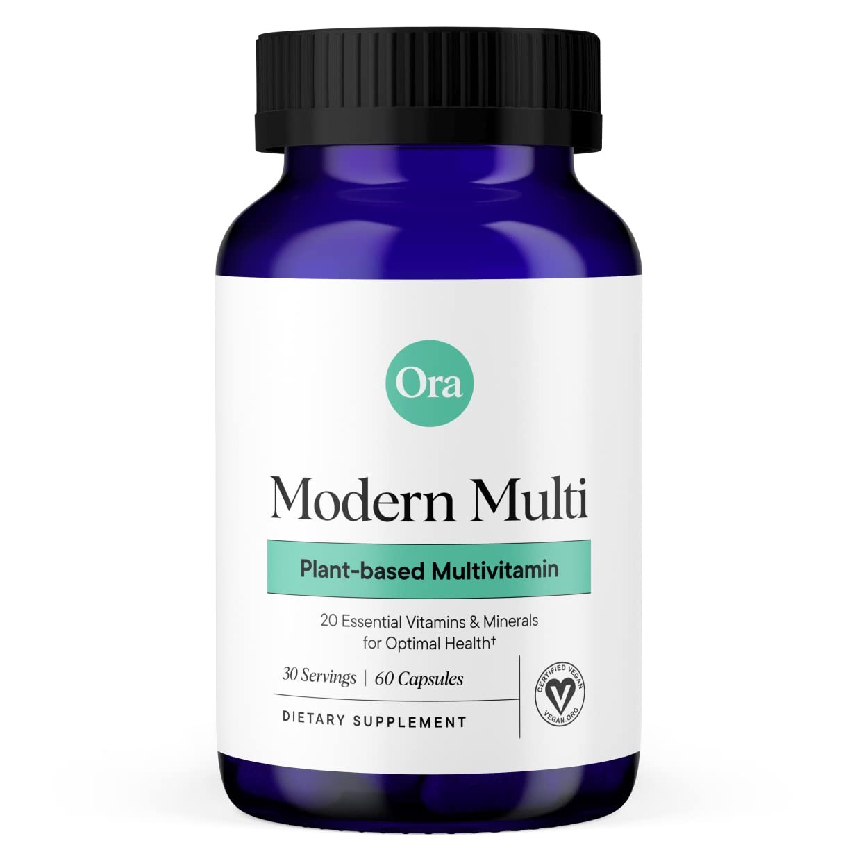 Ora Organic Plant Based Multivitamin for Women 60 Count (Pack of 1), White