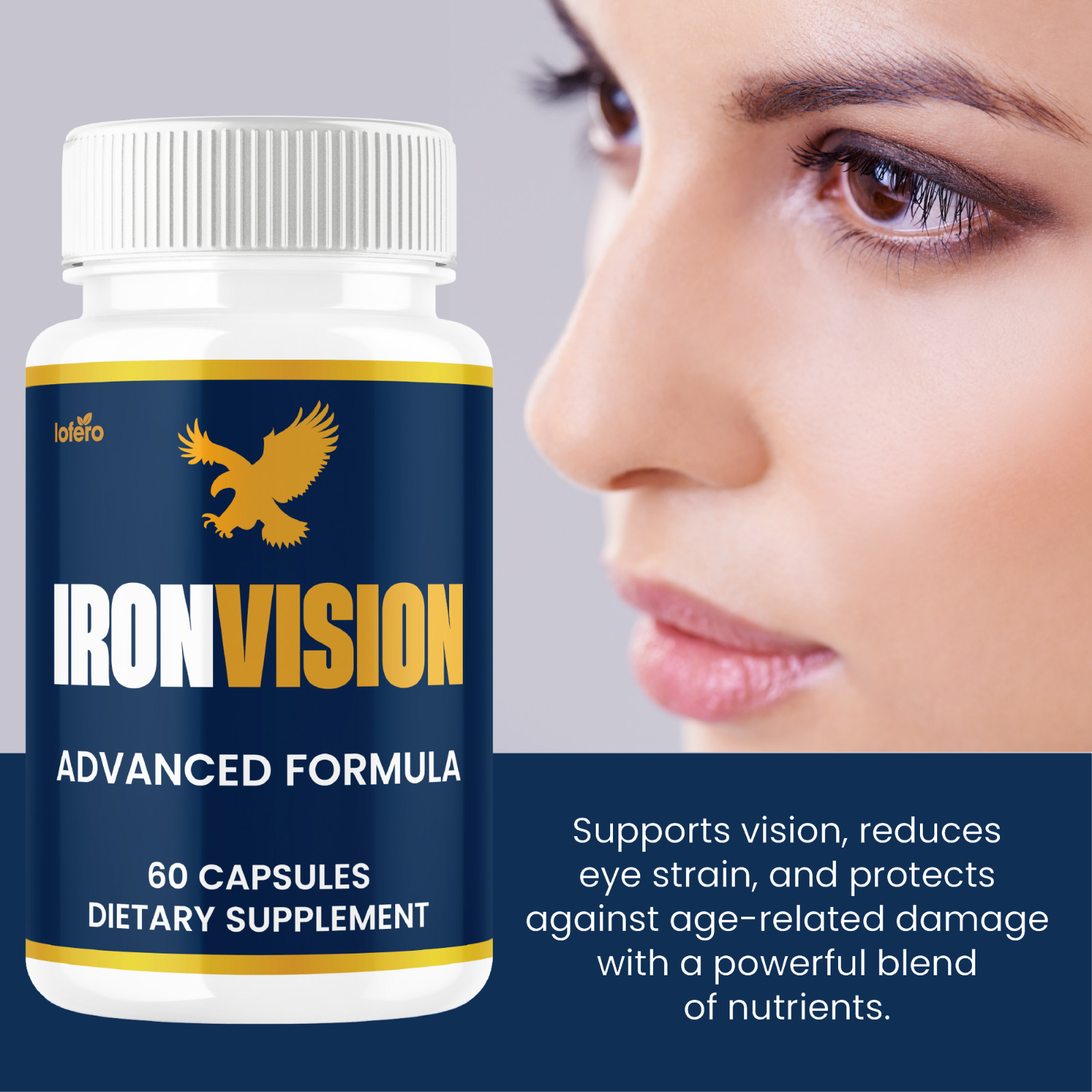 (3 Pack) Iron Vision Support Pills IronVision Healthy Eye Supplement (180ct)