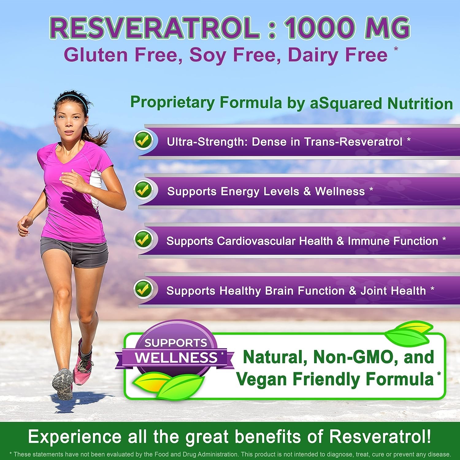 100% Natural Resveratrol – 1000mg Per Serving Max Strength 180 Capsules Antio…