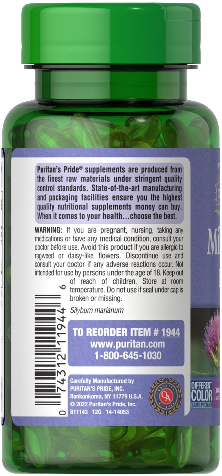 2 Pack Milk Thistle 4:1 Extract 1000mg (Silymarin) Concentrated Extract 180 sgls
