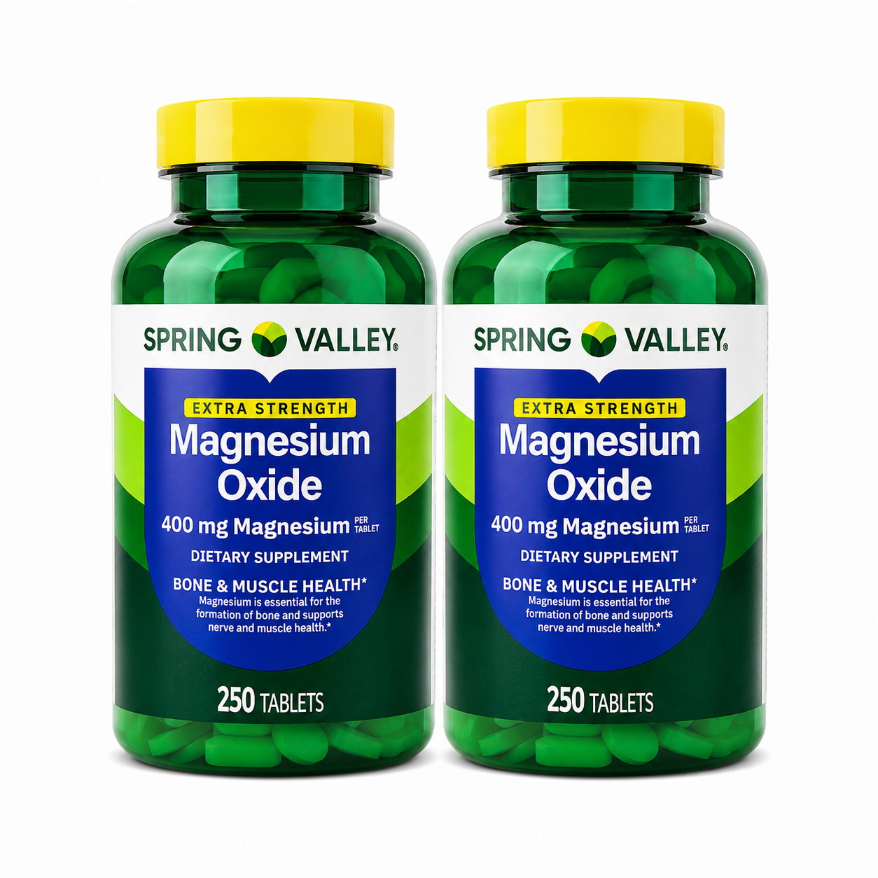 Spring Valley Magnesium 400mg 2 Pack 250 Tablets Each 500 Total Supplement