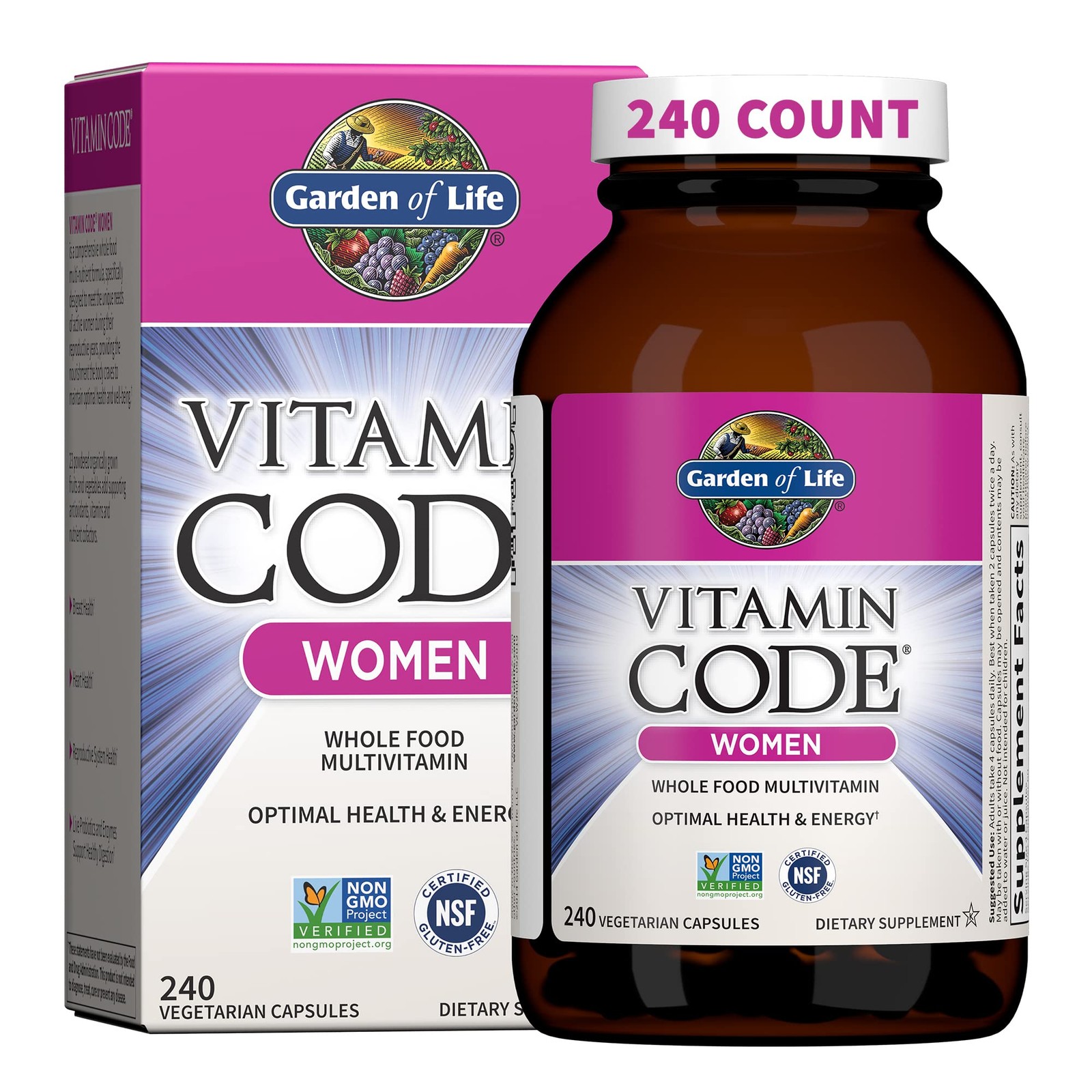 Garden of Life Multivitamin for Women, Vitamin 240 Count (Pack 1), N/a
