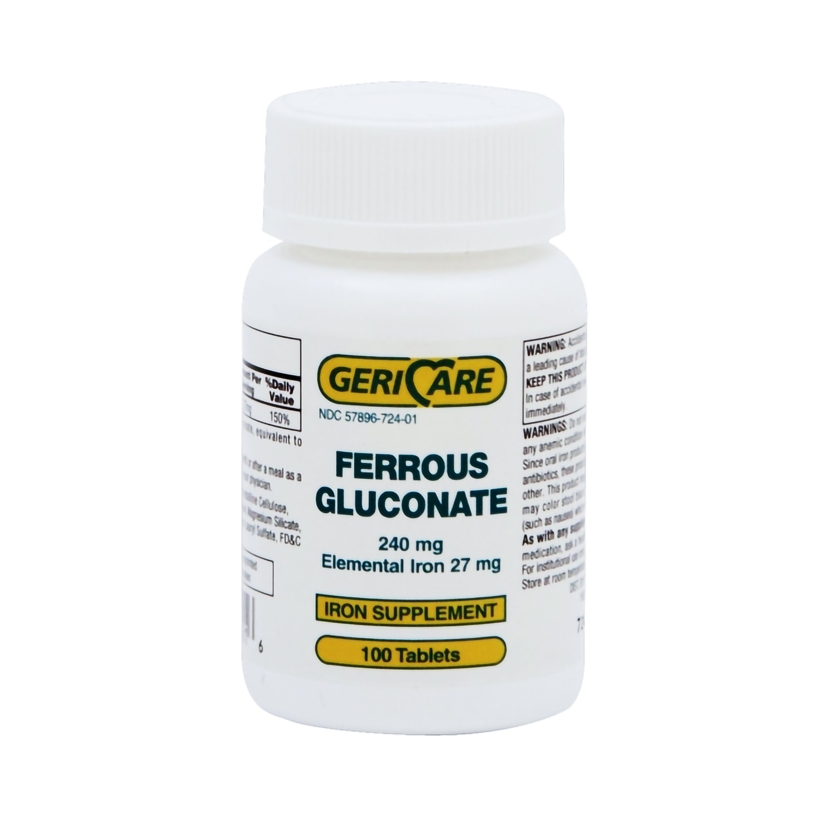 Geri-Care Iron Tablet 240 mg 724-01-GCP 1 Bottle 100 per Bottle