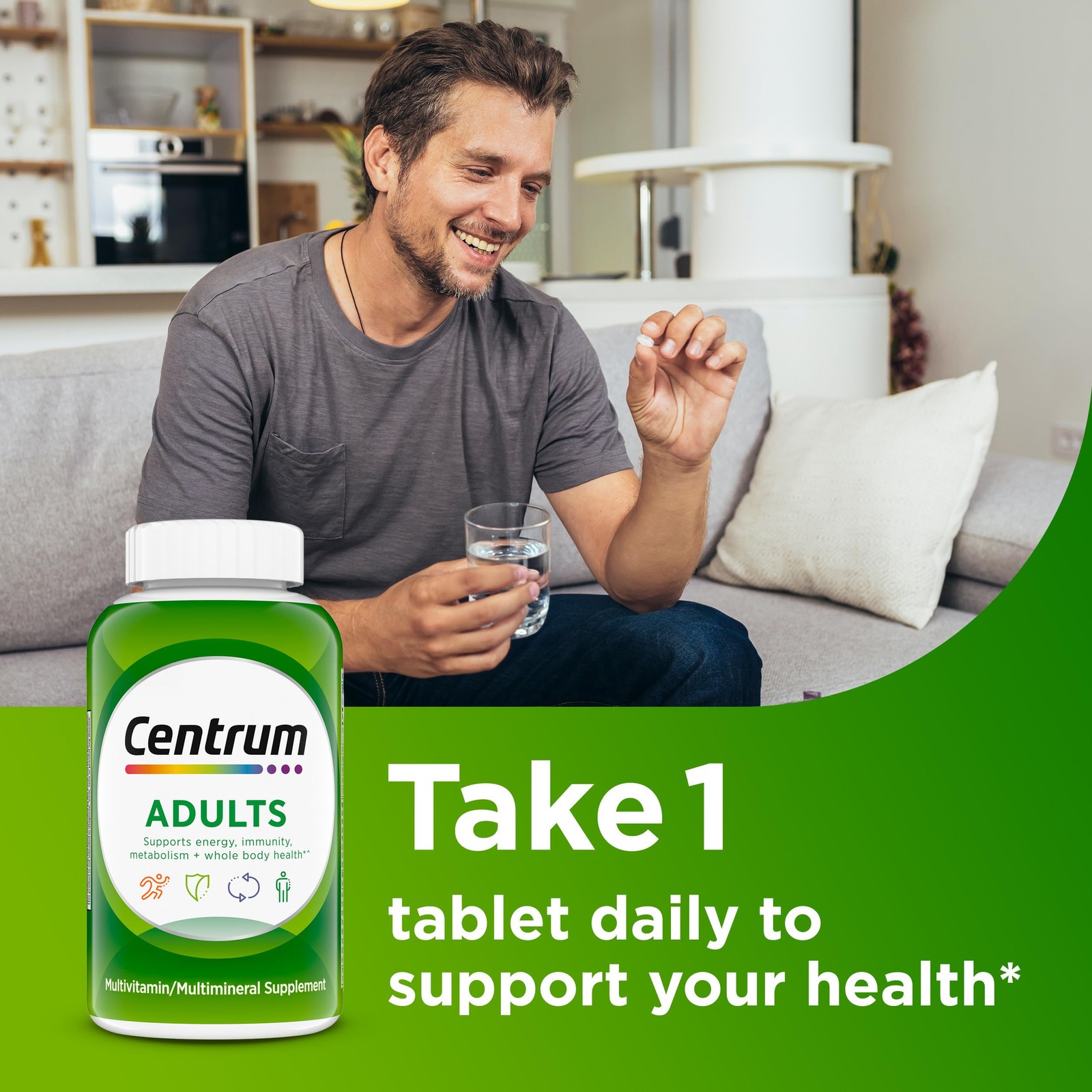 Centrum Adults Multivitamin 200 Tablets Immune Support B C E FROM USA