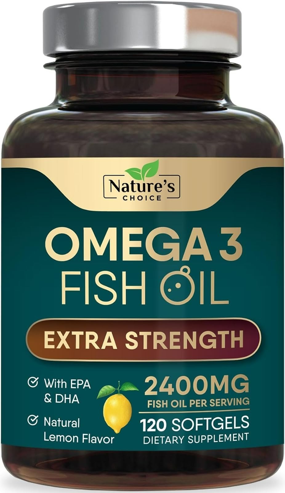 Nature’s Choice Omega 3 Fish Oil 2400mg – 180 Softgels – Heart & Brain Support