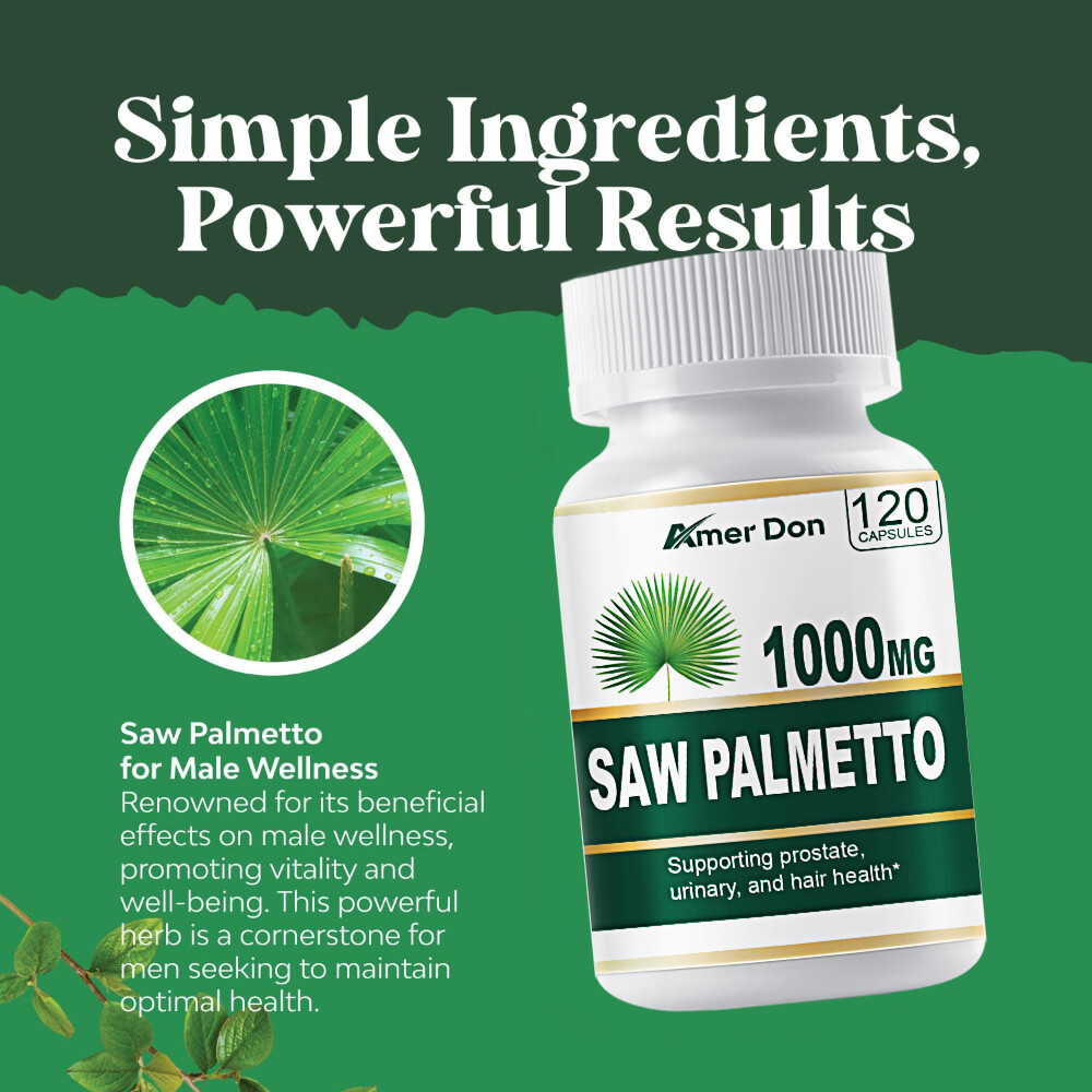 Saw Palmetto Capsules – Premium Prostate Health Support Supplement for Men 120Pc