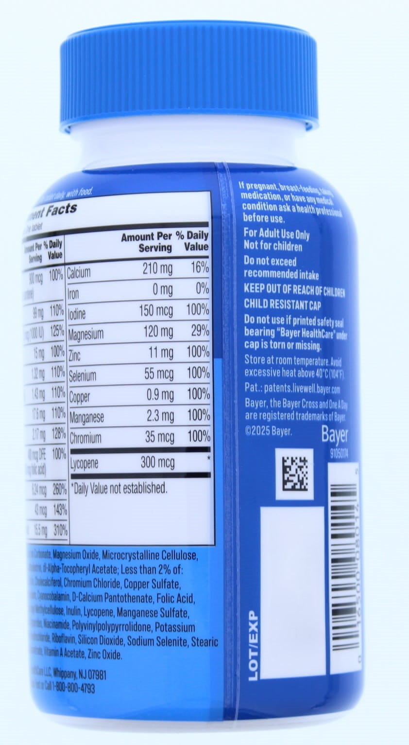 Men’s One A Day Multi Multimineral Supplement 200 Tablets 2 Pack