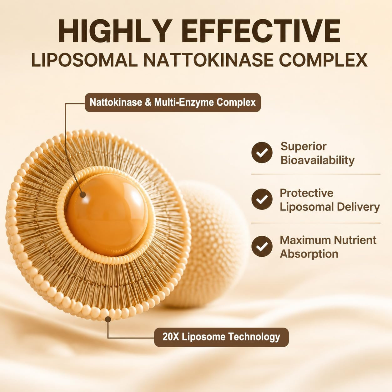 Nattokinase Supplement 12,000 FU, Liposomal Natto Kinase, Organic Fibrinolytic M
