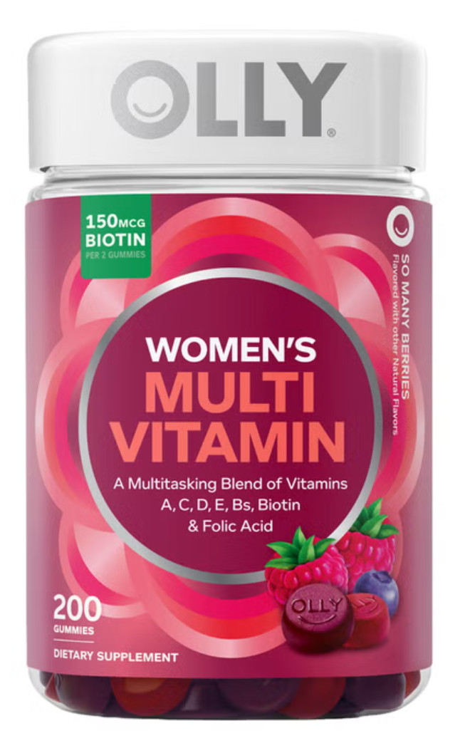 OLLY Womens Multi Vitamin Gummies 200ct A C D B Biotin Folic Acid Blissful Berry