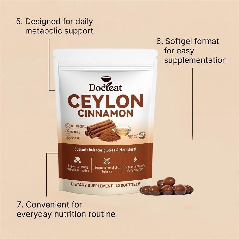 Ceylon Cinnamon Softgels with MCT Oil – 60/120/180/300 Softgels US