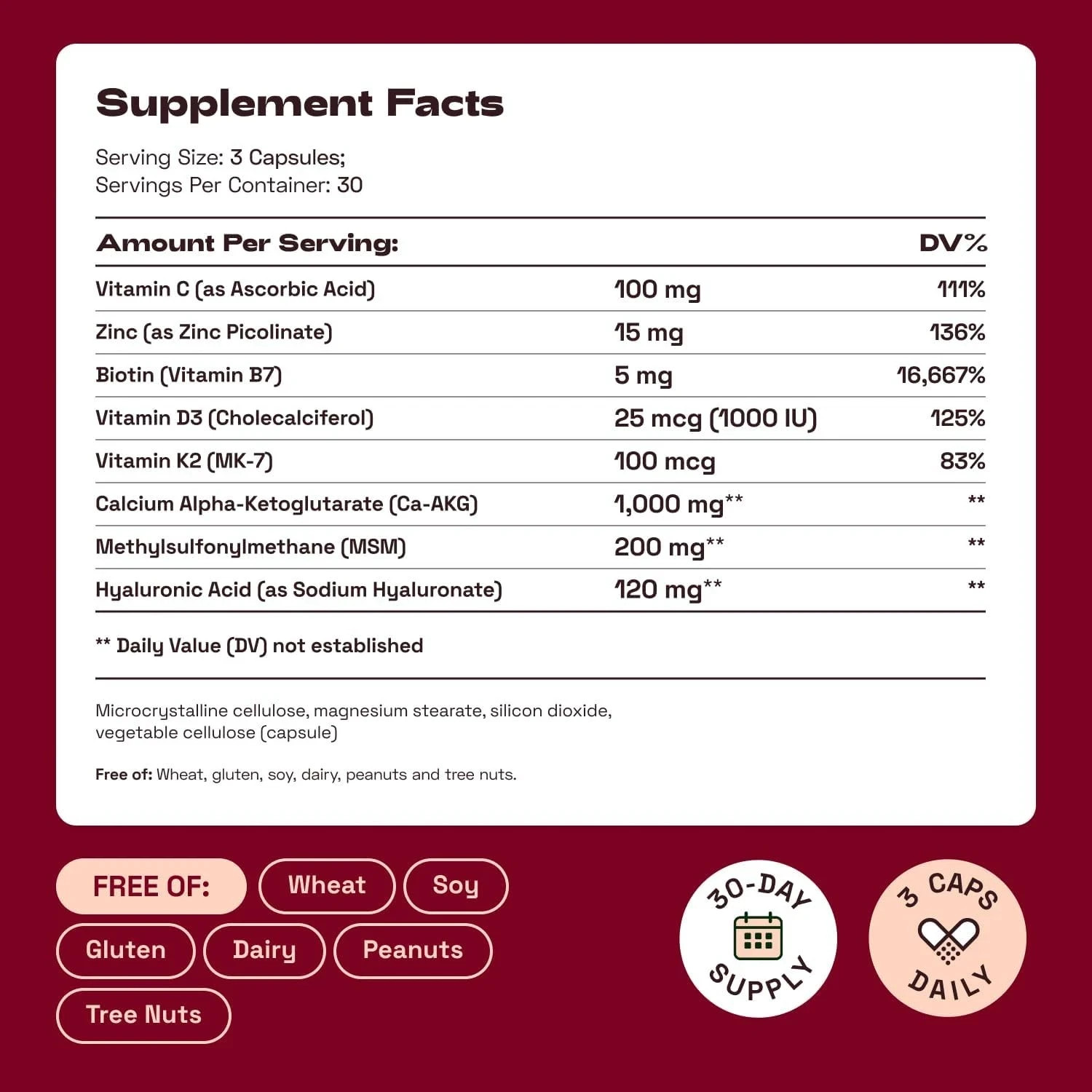 Cata-Kor Hair Skin and Nails Vitamins for Women?CBiotin Collagen Hair Supplement