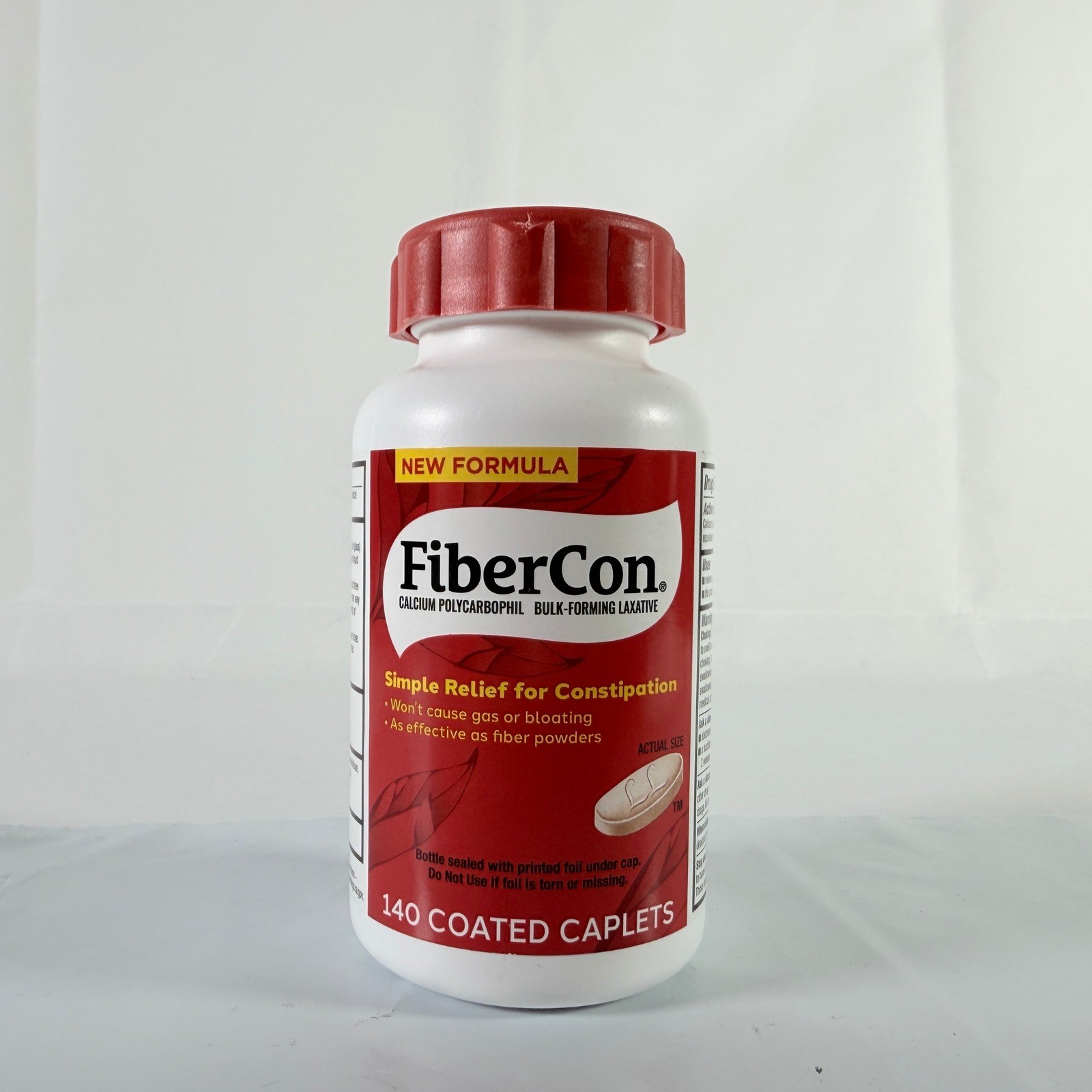 FiberCon Calcium Polycarbophil Constipation Relief 140 Caplets EXP 12/27 NEW