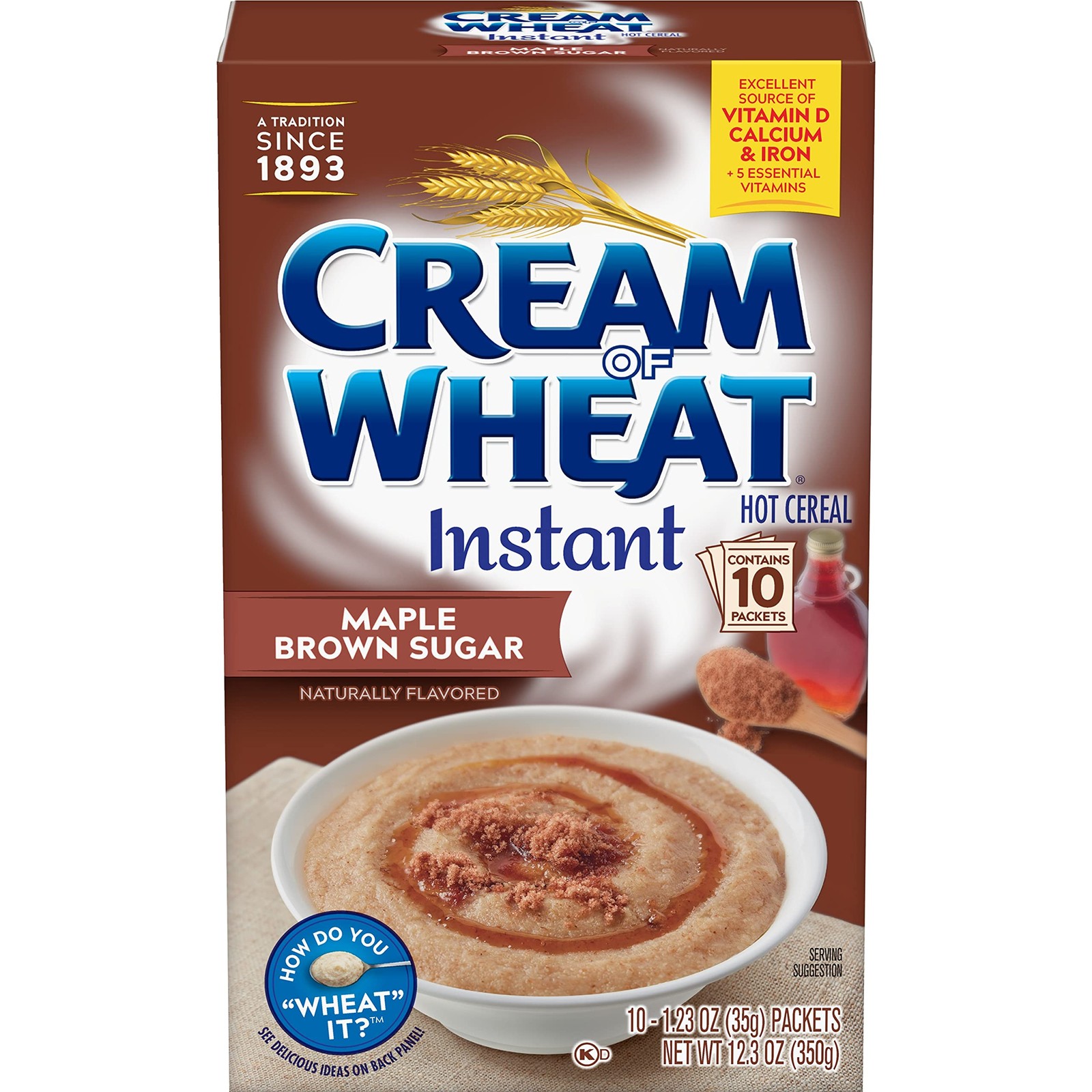 Cream of Wheat Instant Hot Cereal, 12.3 Ounce (Pack 1), Maple Brown Sugar