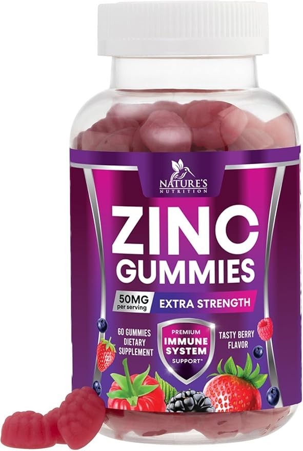 Zinc Gummies 50mg – Bone Skin & Immune Support Health Gummy, Premium Antioxidant