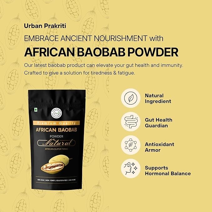 Urban Prakriti African Baobab Powder 100gm for the Gut Health, Immunity & Skin