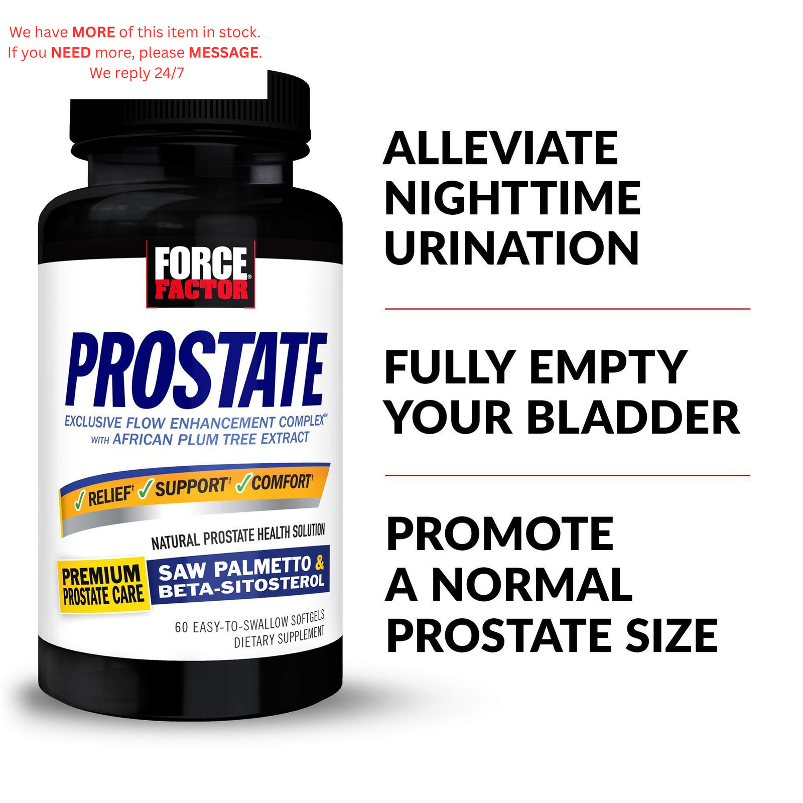 Force Factor Prostate, 3-Pack, Saw Palmetto and 60 Count (Pack of 3), White