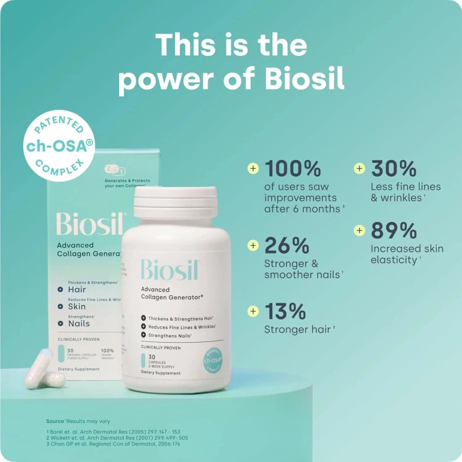 BIOSIL ADVANCED COLLAGEN GENERATOR HAIR SKIN NAIL 120 LIQUID CAPSULES 9/2027