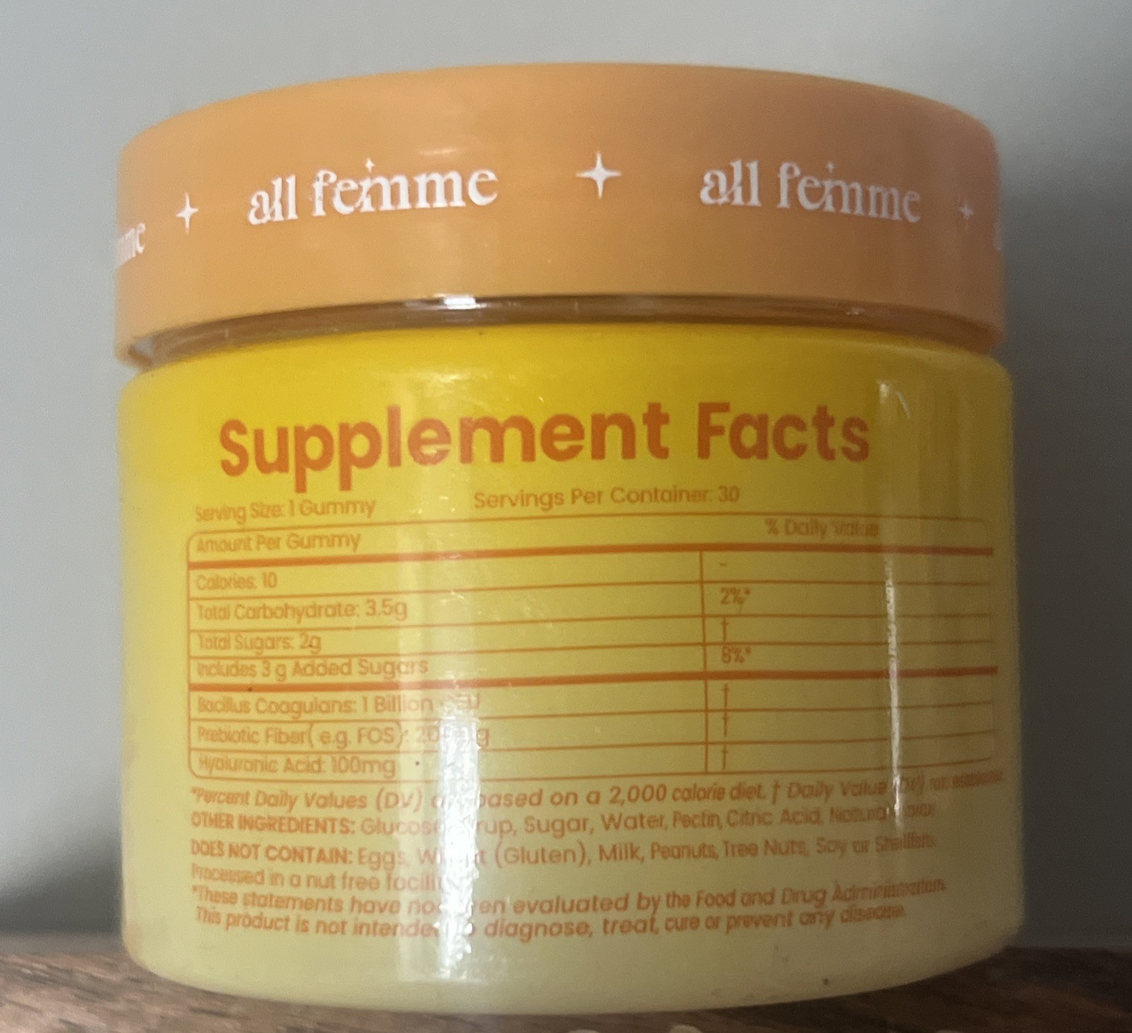ALLFEMME Flora+ Women’s Vaginal Support 30 Gummies Pineapple Exp 10/27 All Femme