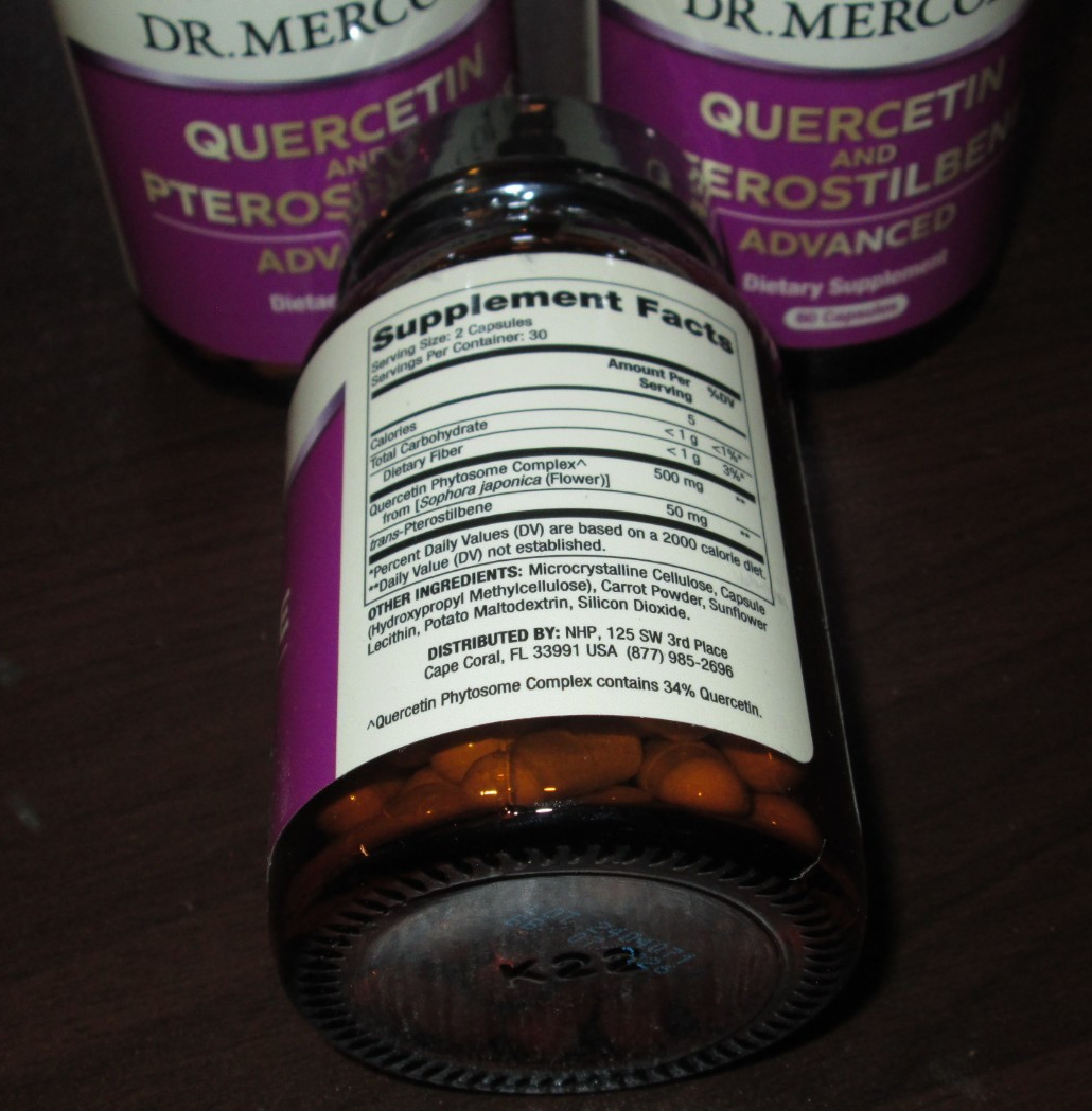 Dr. Mercola Quercetin & Pterostilbene Exp 07/2026 Lot Of 3 x 60s 180 tot caps