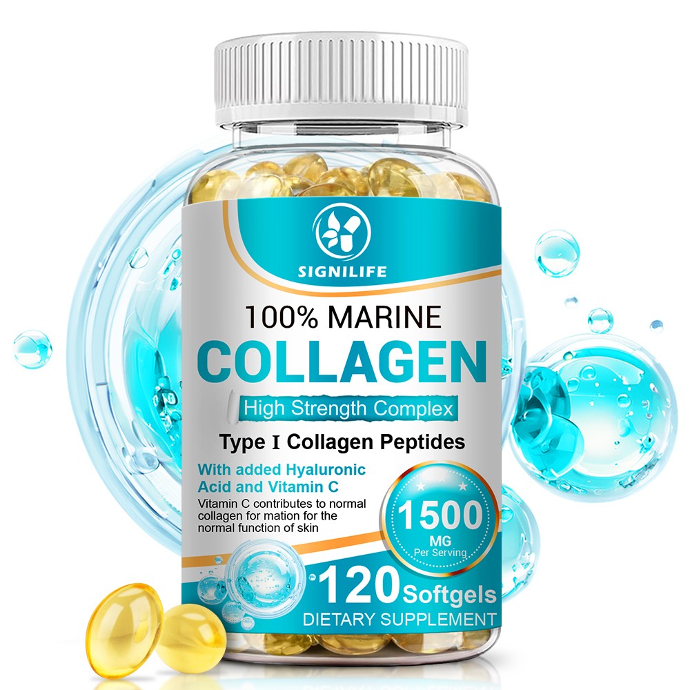 Marine Collagen Capsules 1300mg Hyaluronic Acid,Vitamin C,Skin Health Supplement