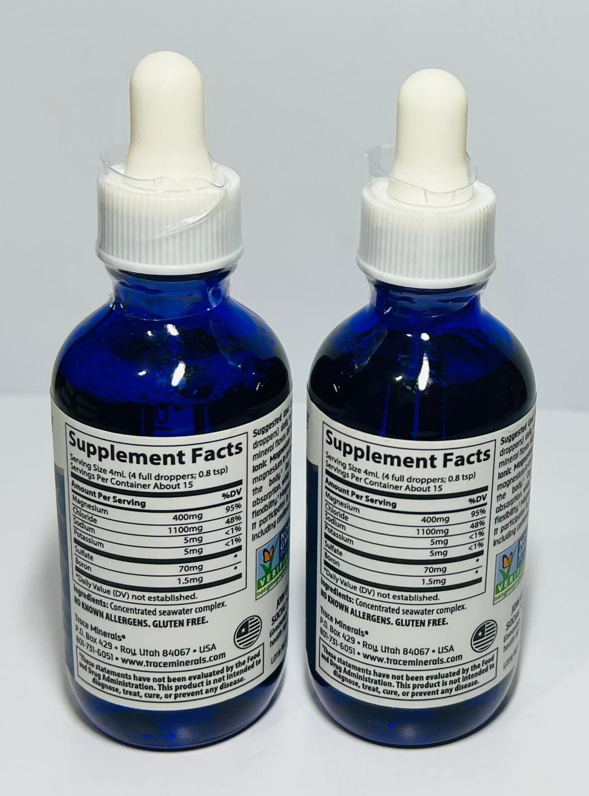 Trace Minerals Research Ionic Magnesium 2 Oz 400 mg Duo-Pack