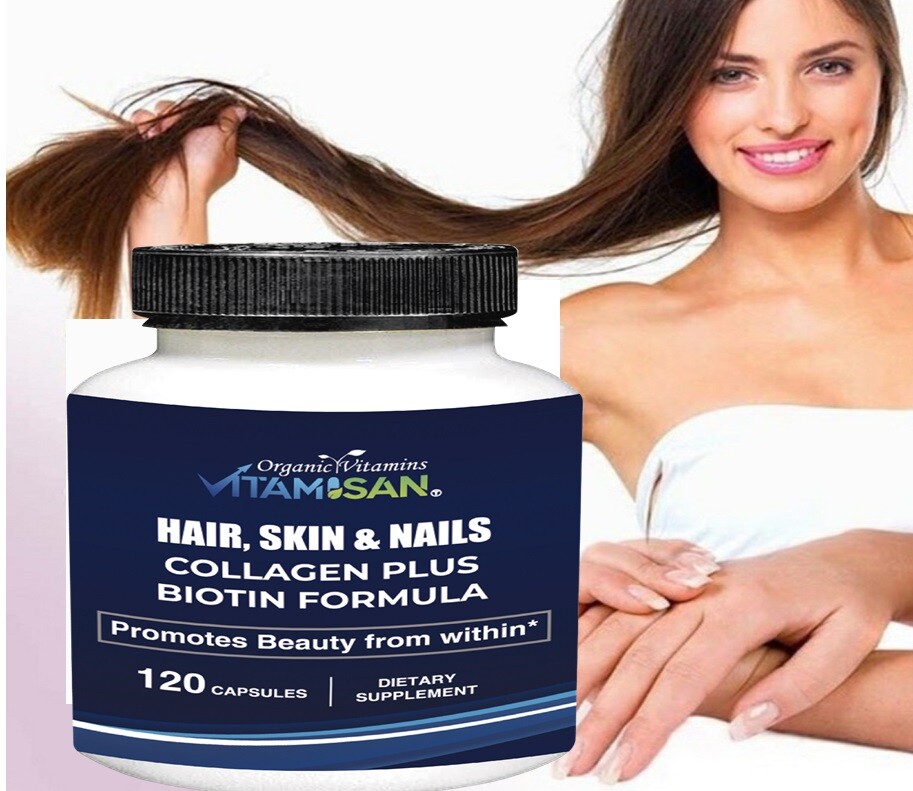 Hair Gain Biotin Hydrolyzed DHT Blocker Hair Growth Vitamins 2500000 Women Men