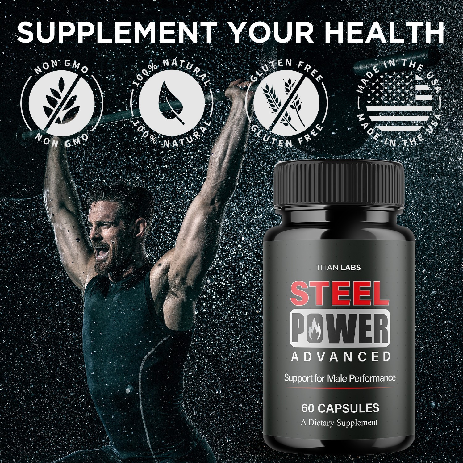 (2 Pack) Steel Power Advanced Male Health Support Supplement SteelPower 120 Caps